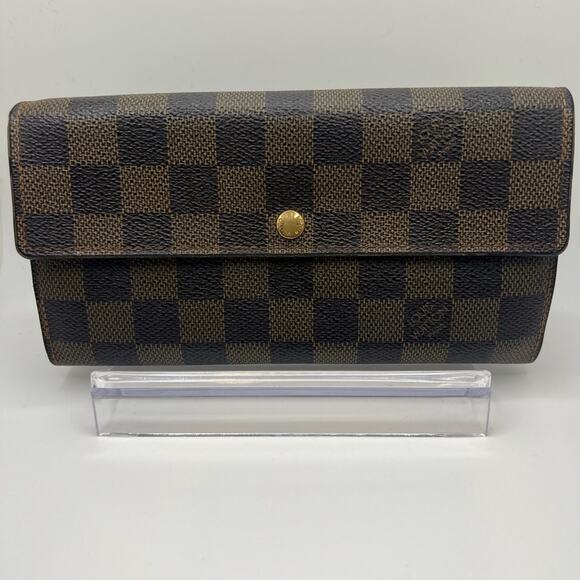 GUC Louis Vuitton Damier Ebene Sarah Wallet - Picture 1 of 9
